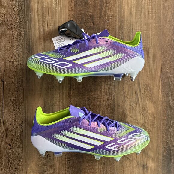 Adidas F50 Elite SG Soccer Cleats Men Size 10 Purple Rush Lucid Lemon JH7633 main image 9